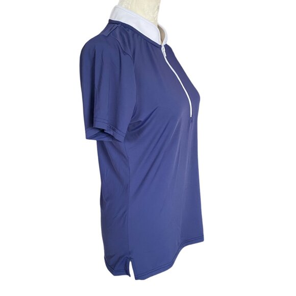 Smith & Quinn women's small blue and white short sleeve pullover polo top - Picture 2 of 11